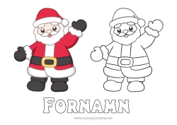 Gratis teckning Jultomten Lätta målarbilder Målarbok med mall