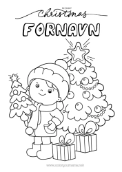 Gratis tegning Gaver Juletre Jul Barn 