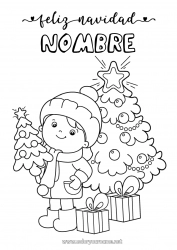 Dibujo libre Regalos árbol de Navidad Navidad Niño Mensaje “Feliz Navidad”