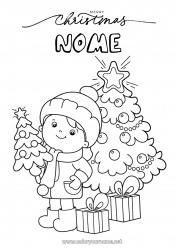 Disegno gratuito Regali Albero di Natale Natale Bambino Messaggio 