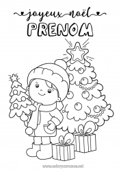 Dessin gratuit Cadeaux Sapin de Noël Noël Enfant 