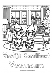 Gratis kleurplaat Kerstelf Elfjes kleurplaten 