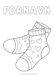 Gratis fargelegging Hjerte Vinter Enkle fargelegginger Sokk