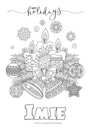 Rysunek za darmo świeca Boże Narodzenie Bombka choinkowa Dekoracje świąteczne Dzwon