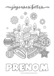 Dessin gratuit Bougie Noël Boule de Noël Décorations de Noël Cloche