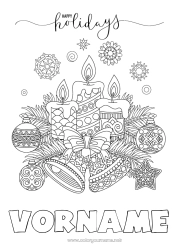 Kostenlose Zeichnung Kerze Weihnachten Weihnachtskugel Weihnachtsdekoration Glocke