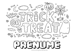 Pagină de colorat gratuită O bomboană sau o farsă? Halloween