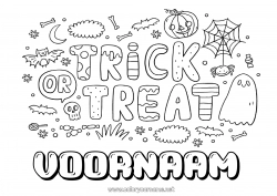 Gratis kleurplaat Snoep of een spreuk? Halloween