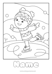 Colouring to customise Sport Treats, Sweets Sweater Winter Sports Skating