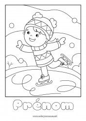 Coloriage gratuit Sport Gourmandises, sucreries Pull over Sports d'hiver Patinage