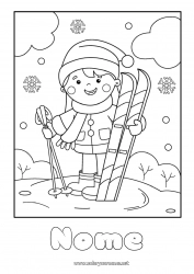 Disegno gratuito Neve Inverno Sciarpa Cappello di Natale Sci Sport Invernali