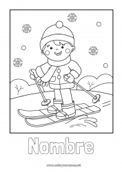 Dibujo libre Nieve Invierno Bufanda Esquí Deportes de Invierno