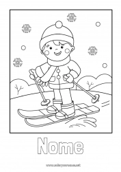 Desenho para personalizar Neve Inverno Cachecol Esqui Esportes de Inverno