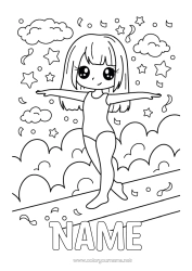 Free colouring Sport Girl Gymnastics Artistic sports