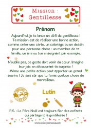 Coloriage à personnaliser Lutins de Noël Mission du lutin de Noël