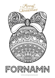 Gratis teckning Mandala Jul Julgranskula Juldekorationer Zentangle God Jul!