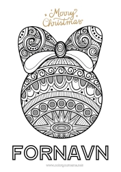 Gratis fargelegging Mandala Jul Julekule Juledekorasjoner Zentangle 