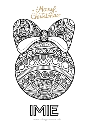 Kolorowanka za darmo Mandala Boże Narodzenie Bombka choinkowa Dekoracje świąteczne Zentangle 