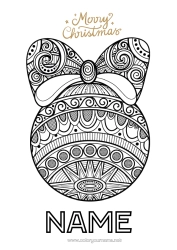 Free colouring Mandala Christmas Christmas bauble Christmas decorations Zentangle 