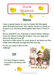 Free colouring Christmas Elves Christmas Elf's Mission Duck Birds and flying mammals