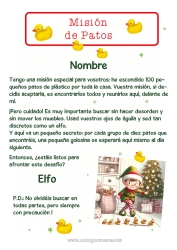 Colorear para personalizar Elfos de navidad Misión del Elfo de Navidad Pato Aves y mamíferos voladores