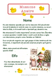 Colorare per personalizzare Elfo di Natale Missione dell'Elf di Natale Anatra Uccelli e mammiferi volanti