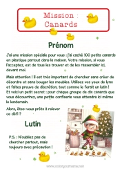 Dessin gratuit Lutins de Noël Mission du lutin de Noël Canard Oiseaux et mammifères volants