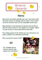 Free colouring Christmas Elves Christmas Elf's Mission Duck Birds and flying mammals