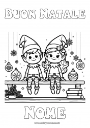 Colorazione gratuita Elfo di Natale Pagine da colorare degli elfi