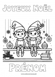 Coloriage gratuit Lutins de Noël Coloriages lutins