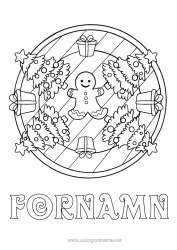 Gratis färgläggning Gåvor Julgran Mandala Jul Pepparkaka