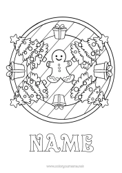 Colouring to customise Gifts Christmas Tree Mandala Christmas Gingerbread