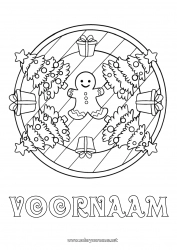 Gratis tekening Cadeaus Kerstboom Mandala Kerstmis Peperkoek