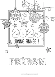 Dessin gratuit Fête Guirlande de Noël Bonne année Message 