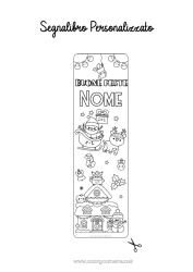 Disegno gratuito Inverno Babbo Natale Natale Kawaii Ghirlanda di Natale Segnalibro