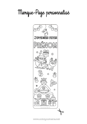 Dessin gratuit Hiver Père Noël Noël Kawaii Guirlande de Noël Marque page