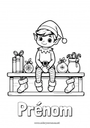 Dessin gratuit Lutins de Noël Coloriages lutins