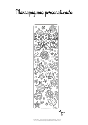 Colorear para personalizar Invierno Cumpleaños Navidad Bolas de Navidad Decoración navideña Feliz año Marcador 2025 Año Personalizable