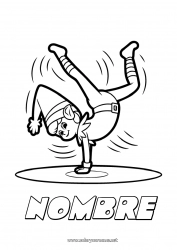 Colorear gratis Sport Elfos de navidad Danza Dibujos de Elfos para colorear Deportes artísticos