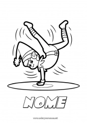 Disegno gratuito Sport Elfo di Natale Danza Pagine da colorare degli elfi Sport artistici