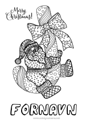 Farvelægningssiden tilpasning Julemanden Mandala Jul Sukkerstok Zentangle 