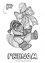 Coloriage gratuit Père Noël Mandala Noël Sucre d'orge Zentangle 