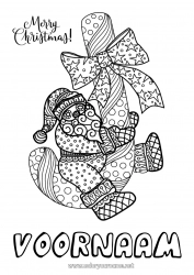 Gratis kleurplaat Kerstman Mandala Kerstmis Gerstesuiker Zentangle 