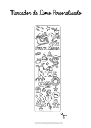 Desenho grátis Inverno Árvore de Natal Pai Natal Natal Kawaii Marcador de Página Símbolos