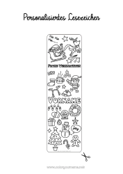 Kostenlose Malvorlage Winter Weihnachtsbaum Weihnachtsmann Weihnachten Kawaii Lesezeichen Symbole