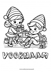 Gratis tekening Kerstelf Elfjes kleurplaten