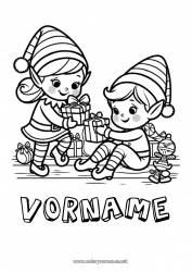Kostenlose Malvorlage Weihnachtself Elfen Ausmalbilder