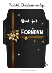 Gratis tegning Gaver Jul Konvolutt Utskriftsvennlig konvolutt Julekonvolutt Konvolutt gaveinnpakning