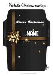 Colouring to customise Gifts Birthday Christmas Envelope Print Envelope Christmas Envelope Gift Wrap Envelope