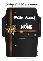 Desenho grátis Presentes Natal Envelope Envelope para imprimir Envelope de Natal Envelope de Embalagem de Presente
